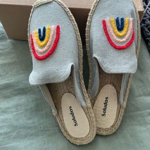 Soludos rainbow embroidered mules - NWT- size 8